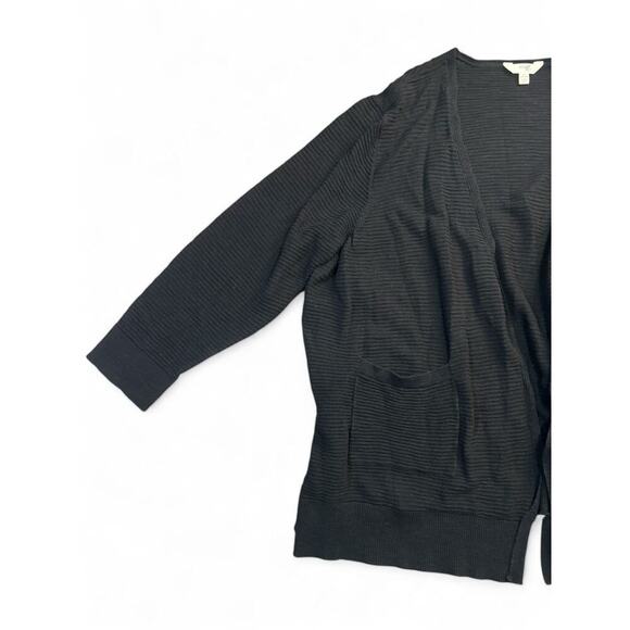 Terra & Sky Cardigan Women's Black Oversized Ribbed Size 3xl - Picture 2 of 7